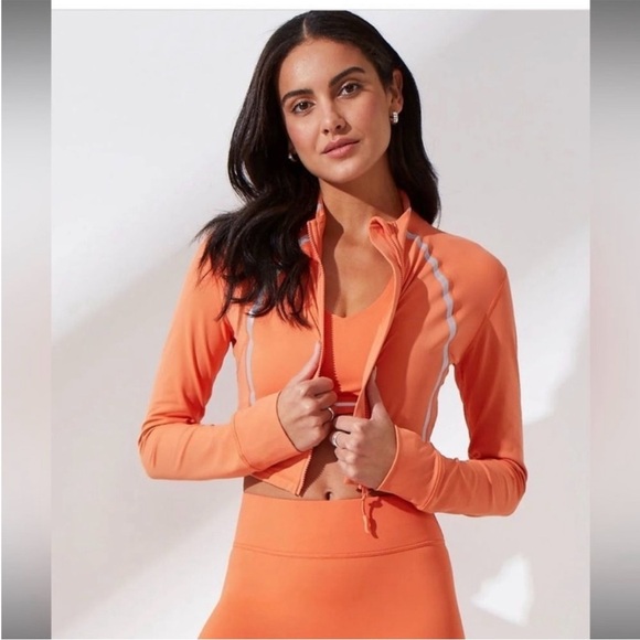 Noli Tops - Noli Cropped Impact Jacket Orange Reflective Size Large